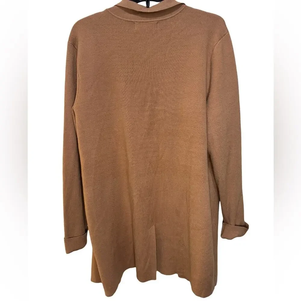 BY DESIGN Willow Notch Collar Long Cardigan - Camel Size L